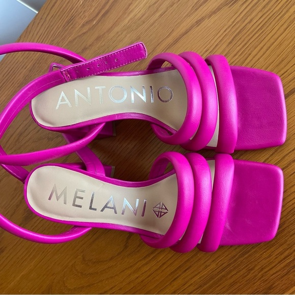 Antonio Melani Natessa Puff Strap Block Heel Sandal Magenta Size 6.5 - Picture 14 of 16